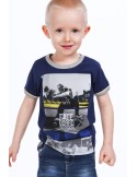 Navy blue boys\' t-shirt with print NDZ4479 - Online store - Boutique